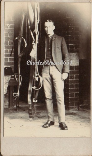 Cdv man stablehand - stablehand, with