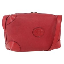 GUCCI Shoulder Bag Leather Red