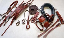 15" Collar Hames Mini Pony Cart Driving Harness Leather All Tan Accents-H.Duty