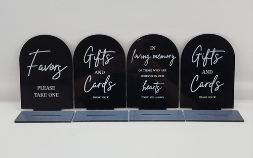 Black arch wedding signs - black,