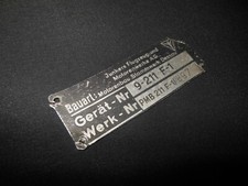 WW2 German Luftwaffe - MAIN ENGINE DATA PLATE - Jumo 211 - Ju87 Ju88 He111