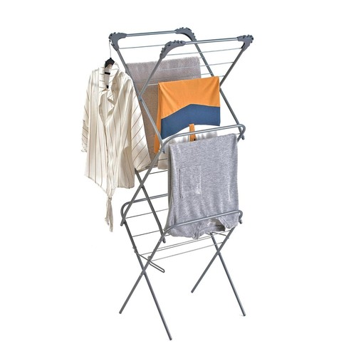 Grey folding clothes airer - grey,