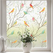 Window Privacy Film Decorative Frosted Glass Stained Bird Stick UV Blocking