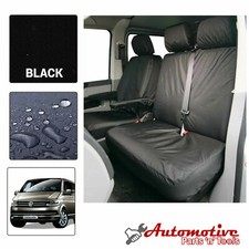 Black Tailored Seat Covers for VW Transporter T5 T6 Soft Front Driver Passengers