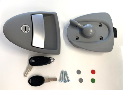 Hartal grey door lock with - grey, r/h