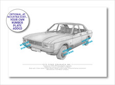 Ford Granada Mk1 hand-drawn A5
