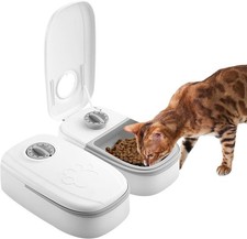 New Cat Mate 2 Bowl Automatic Pet Feeder  For Cats & Small Dogs White UK Stock
