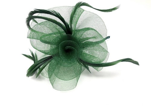 Emerald green fascinator - green,