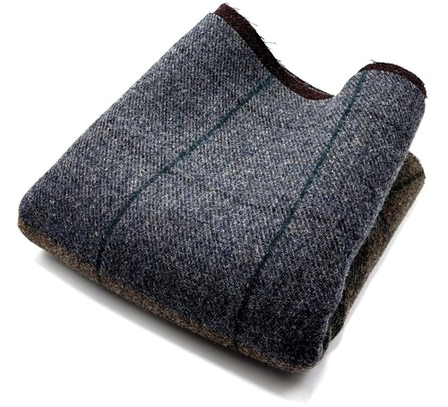 Grey brown check - check, wool