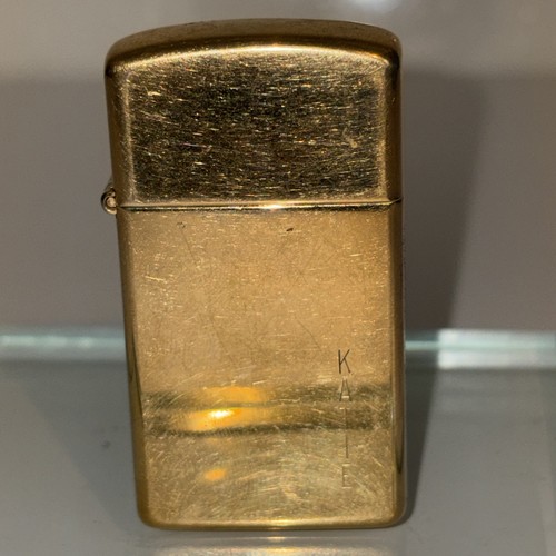 Vintage slim solid brass - slim, zippo