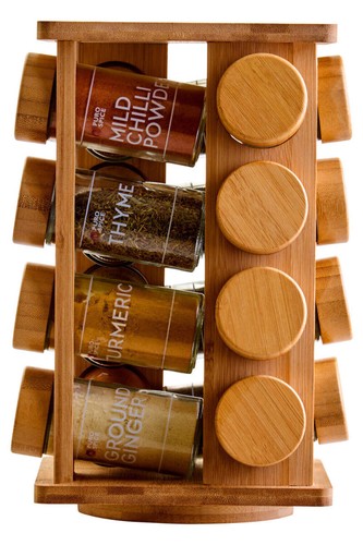 Bamboo revolving spice - revolving, rack