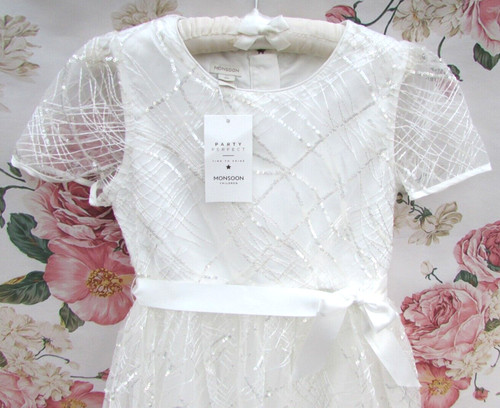 Bnwt monsoon ivory sequin - ivory,