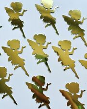 12x Gold Mirror Fairy Flat Cupcake Cake Toppers Decorations Birthday Tinkerbell