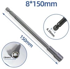 Long Magnetic Nut Driver 8mm x 150mm Tek Screw Adaptor Tech Nut Socket Runner