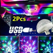 2Pcs USB RGB LED Stage Lamp Voice Control Disco Ball Lights Home Car Party AUS