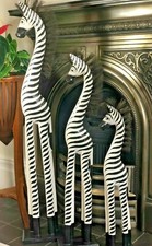 Large Wooden Zebra Statue