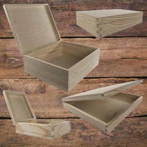 Rectangular wooden lid boxes - wooden,