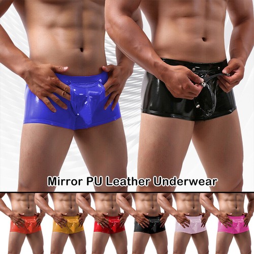 Men pvc leather open - leather,