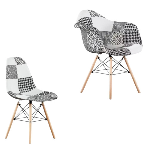 Patchwork dining chairs - dining, retro