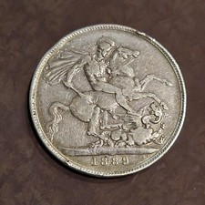 1889 Crown Victoria Sterling Silver Coin