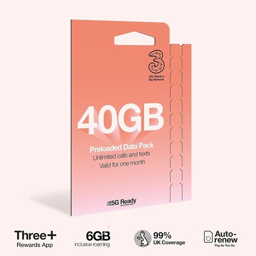 Three payg voice sim - three,