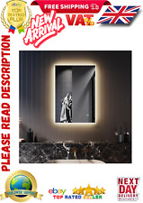 Backlit Illuminated Bathroom Mirror with Shaver Socket, 500x700mm Wall Mounted