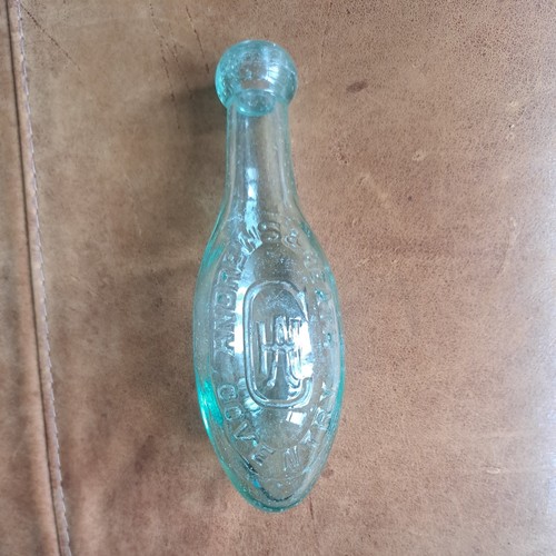 Antique glass torpedo bottle - antique,