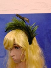 green feather headband fascinator millinery wedding 1