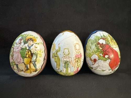 Vtg litho tin easter egg - litho,