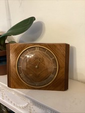 Mid Century Art Deco Style Wood Smiths 8 Day Mentle Clock
