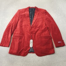 Samuel Windsor Mens Jacket 48L Red Velvet Tuxedo Smoking Blazer Cigar Dinner