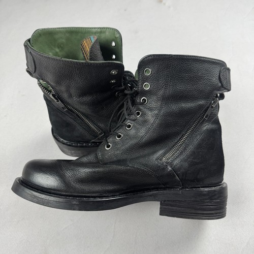 Black leather lace ankle - lace,