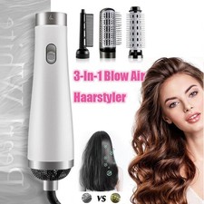 3in1 Hot Air Styler and Rotating Hair Dryer Brush Hair Straightener Curler Comb