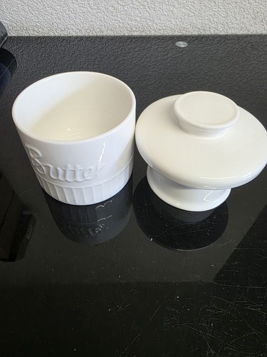 White ceramic butter bell - ceramic,