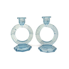 Czech Art Deco Blue Glass