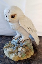 Large Teviotdale Snowy Owl Bird Figurine Rare, Vintage