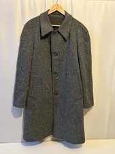 Crombie for Dunn & Co Pure New Wool Tweed Overcoat Grey Multi Fleck Size 46