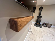 Bespoke handmade rustic oak mantle beam