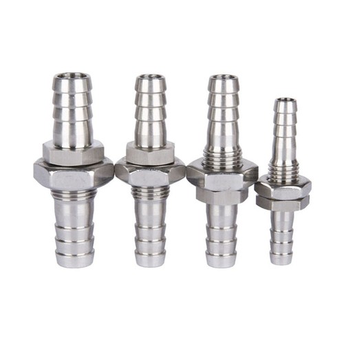 Hose barb bulkhead stainless - barb,