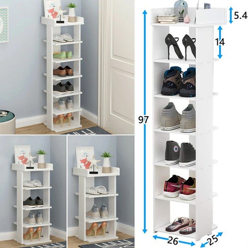 Narrow shoe rack wooden - shoe,
