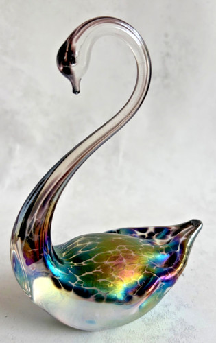 Vintage iridescent heron glass - iridescent,