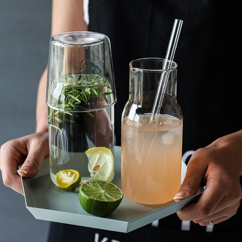 Bedside glass water carafe - water,