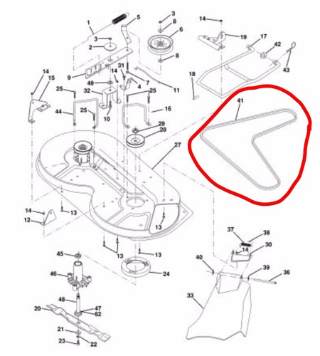 Cutter deck drive belt - cutter,