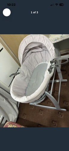 Grey oval wicker rocking - grey, moses