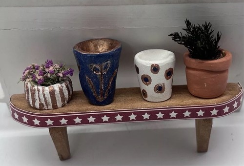 Dolls house plant pots - , on