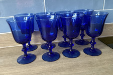 Cobalt Blue Wine Glasses 16cm