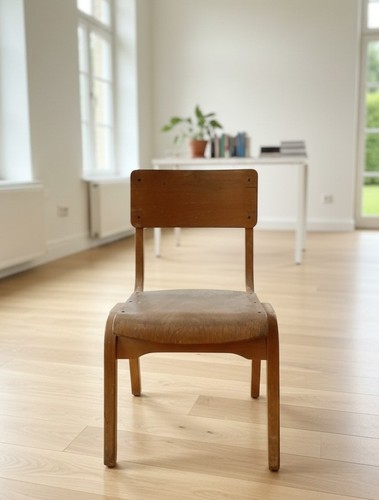 Vintage wooden school chair - vintage,