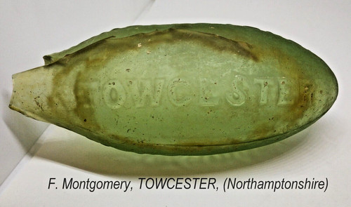 Antique green glass torpedo - glass,