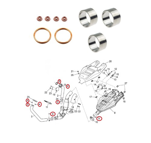 Aprilia shiver 750 900 - 900, exhaust