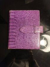 SMYTHSON BIJOU POCKET SIZE ORGANISER-RARE PURPLE ALLIGATOR EMBOSSED CALF LEATHER